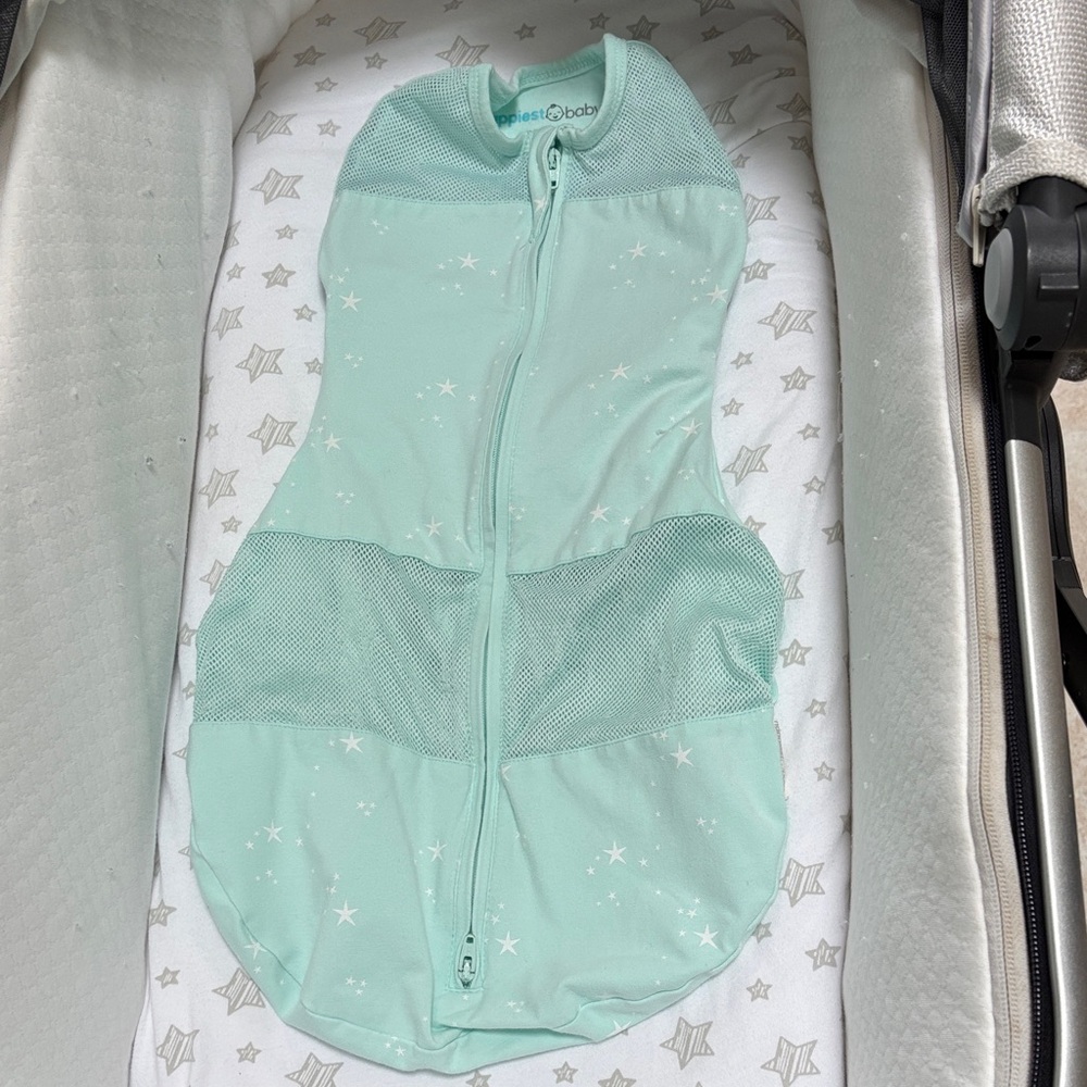 Happiest baby Mint Green Baby Swaddle with Stars